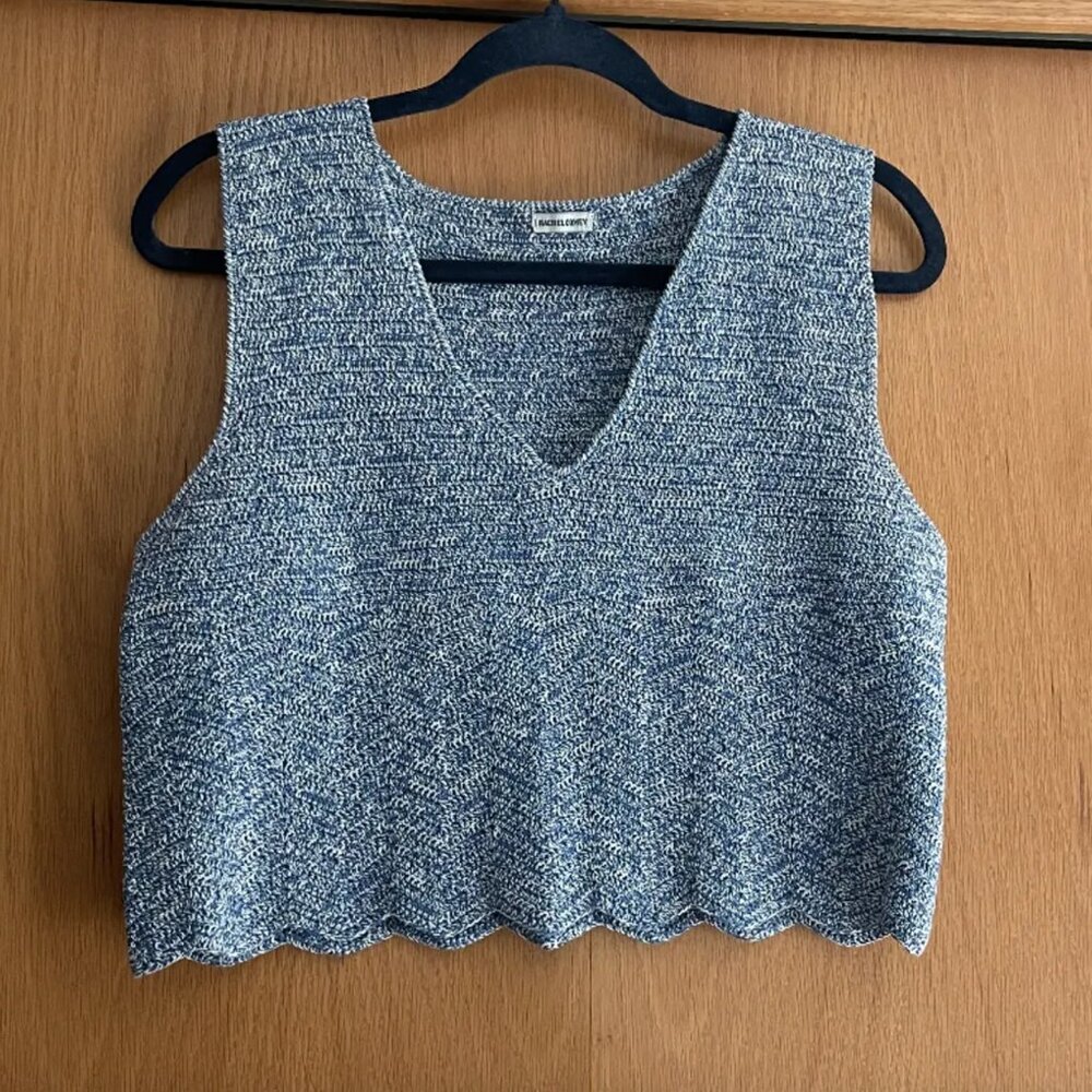 Rachel Comey Blue Marled Crochet Tank